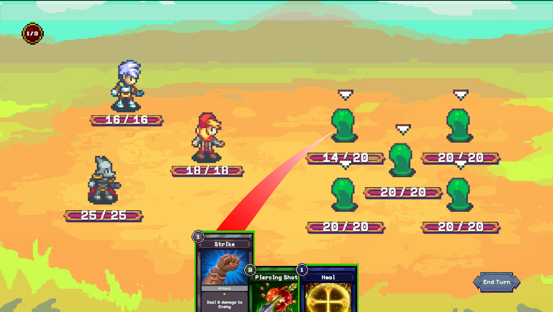 Battle scene with card combat